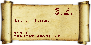 Batiszt Lajos névjegykártya